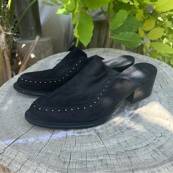 Rag & Bone BLACK Suede "Weiss" Slip On Mules Women's Size 8.5 - Picture 4 of 10
